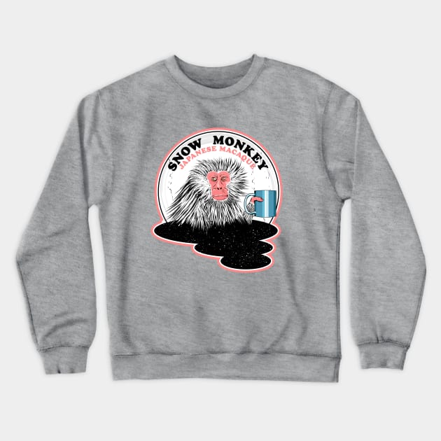 Japanese Macaque Snow Monkey Crewneck Sweatshirt by mailboxdisco